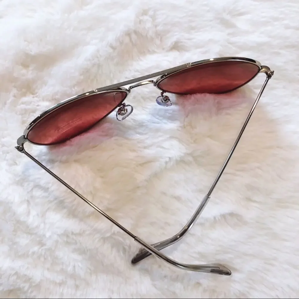 Rosalia Dark Pink Full Rim Aviator Sunglasses